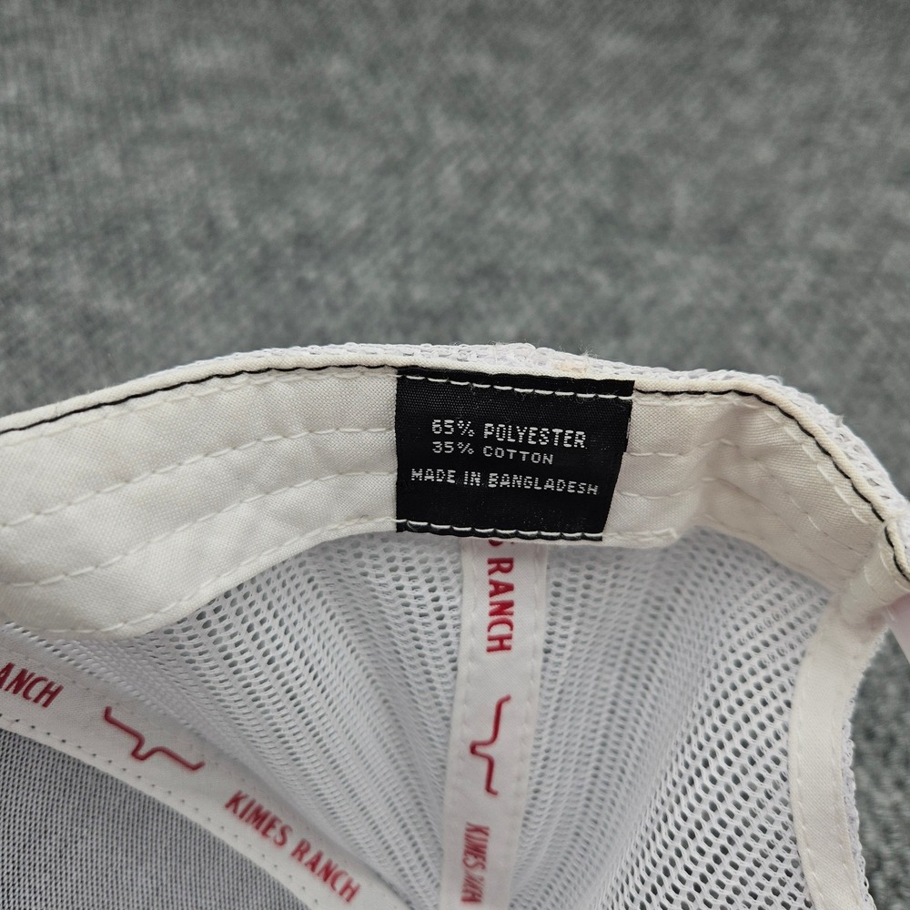 Kimes Ranch Black White Mesh Trucker Snapback Hat Longhorn Logo Western Ball Cap - Picture 7 of 8